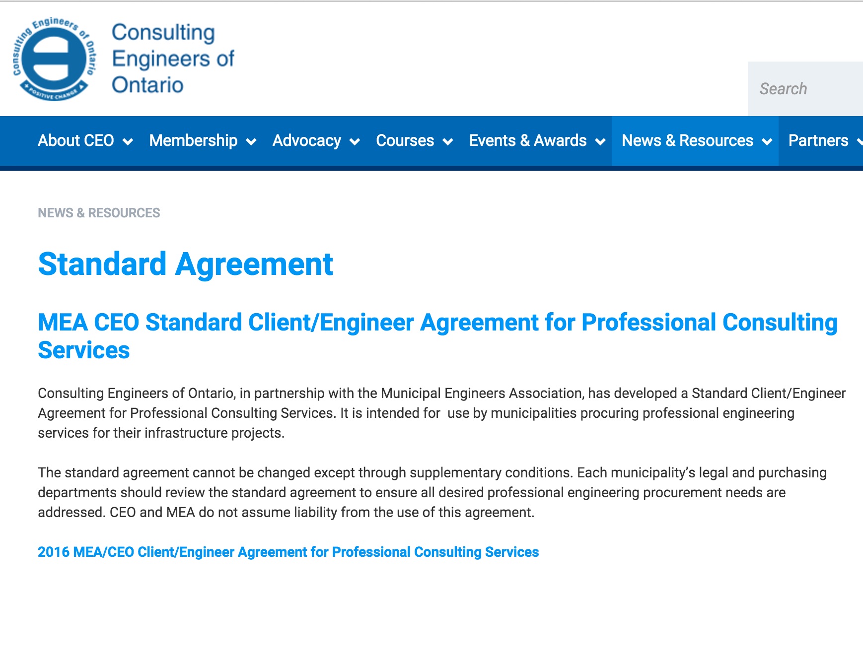 ceo standard agreement