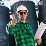 Engineer showing thumbs up